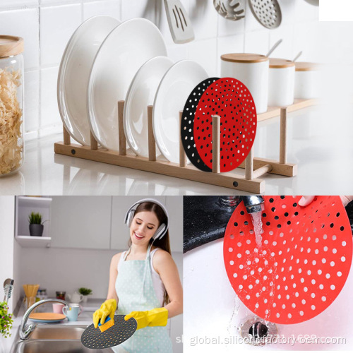 Food Grade Silicone Air Fryer Mat Silicone Baking Pad Square Round Nonstick Air Fryer Factory